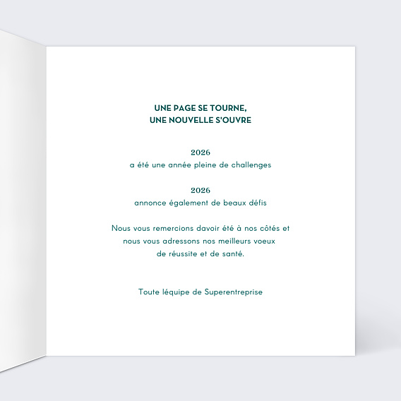 Carte de vœux entreprise Filaments Intérieur Droit