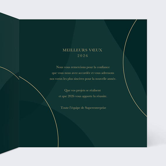 Carte de vœux entreprise Couronne Fine Intérieur Droit
