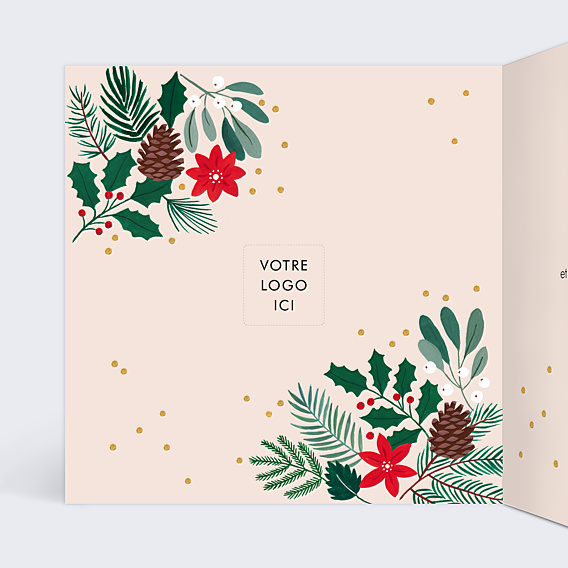 Carte de Voeux Entreprise Végétaux Noël