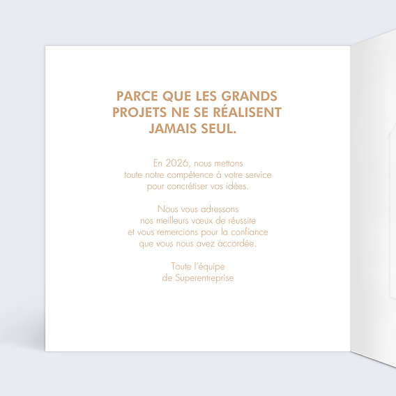 Carte de vœux entreprise Projets grandissants avec graines Intérieur Gauche