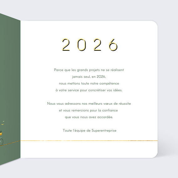 Carte de vœux entreprise Année plus Verte Intérieur Droit