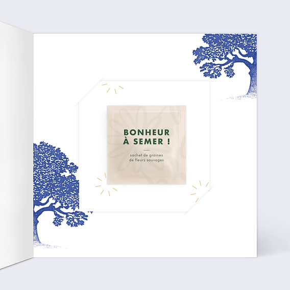 Carte de vœux entreprise Arbre de vie avec graines Intérieur Droit