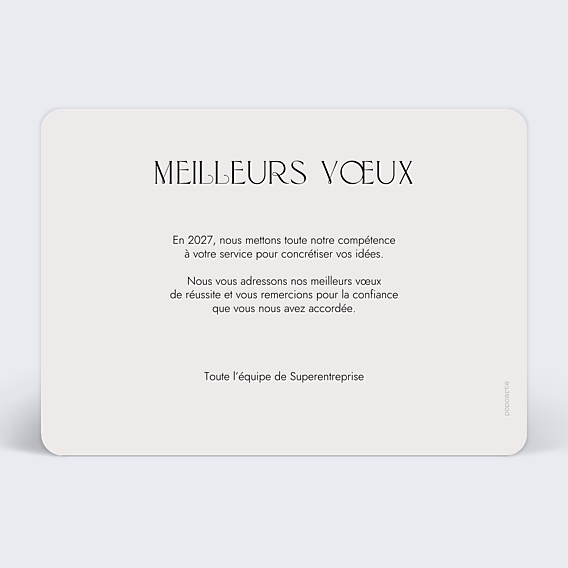 Carte de Voeux Entreprise Triptyque et chiffres