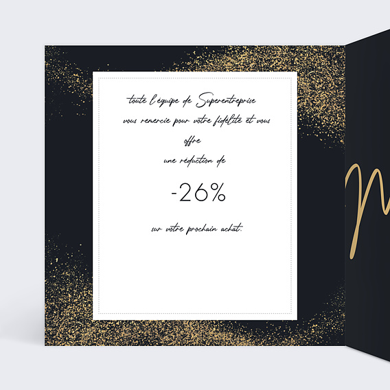 Carte de vœux entreprise Découpe Photo Polaroid Intérieur Gauche