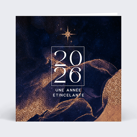 Carte de vœux entreprise Pluie d'Étoiles Recto