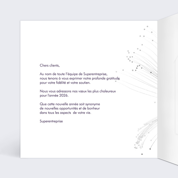 Carte de vœux entreprise Organique avec chocolat Intérieur Gauche