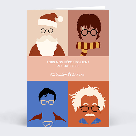 Carte de Voeux Entreprise Héros à Lunettes 