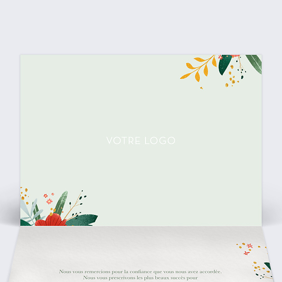 Carte de vœux entreprise Lunettes en Fleur Intérieur Gauche
