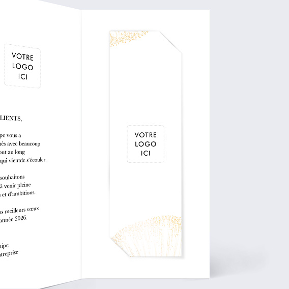 Carte de vœux entreprise Élégante Calligraphie Intérieur Droit