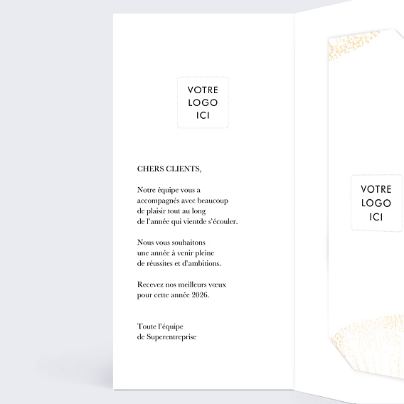 Carte de vœux entreprise Élégante Calligraphie Intérieur Gauche