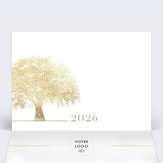 Carte de vœux entreprise Calendrier arbre Intérieur Gauche
