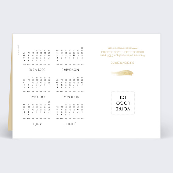 Carte de Voeux Entreprise Calendrier Éclat