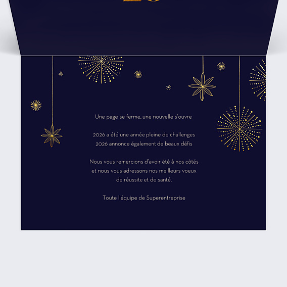 Carte de Voeux Entreprise Calendrier Étoiles Suspendues