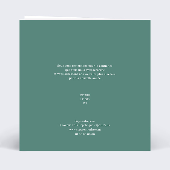 Carte de vœux entreprise Ornements Suspendus Verso