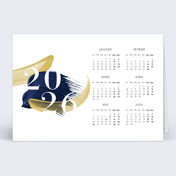 Carte de Voeux Entreprise Peinture éclatante Calendrier
