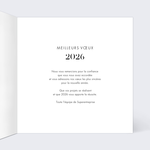 Carte de vœux entreprise Dorure Stellar Intérieur Droit