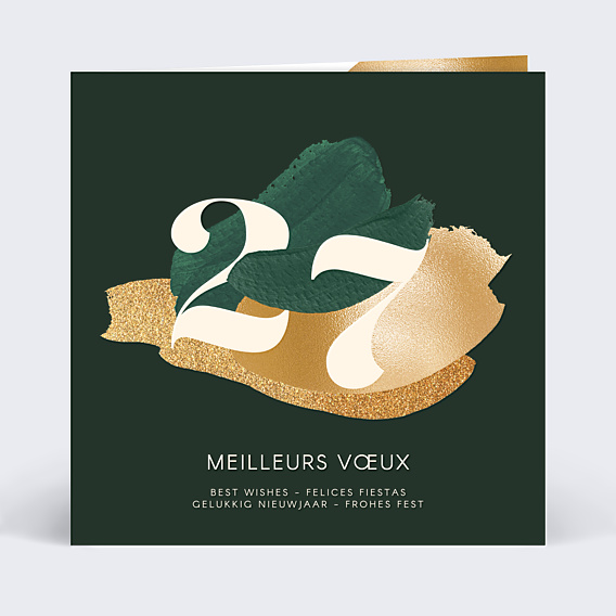 Carte de vœux entreprise Coup de pinceau vert
