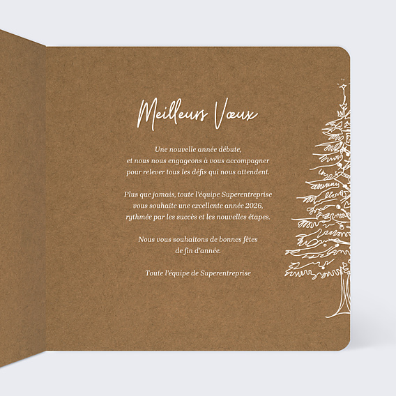 Carte de Voeux Entreprise Sapin Traditionnel