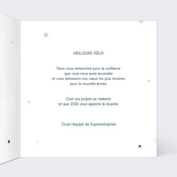 Carte de vœux entreprise Essentiel Intérieur Droit