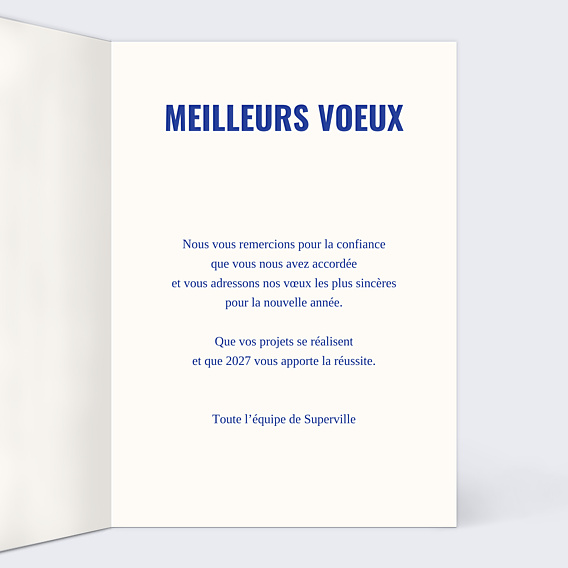 Carte de Voeux Entreprise Votre établissement en illustration néo vintage