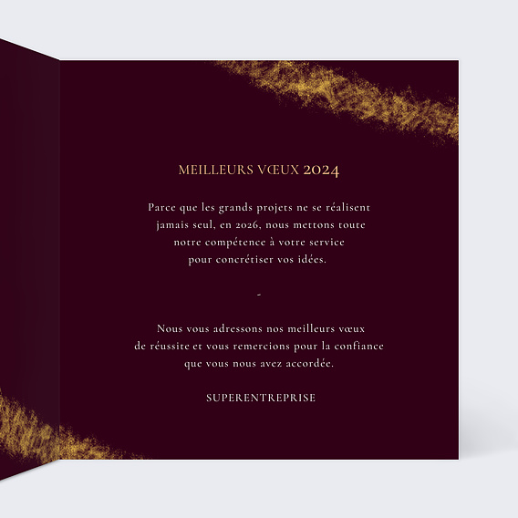 Carte de vœux entreprise Ouvrage Intérieur Droit