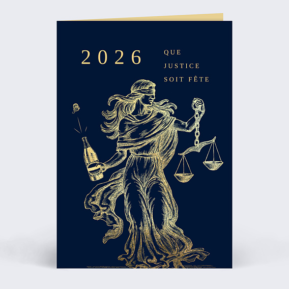 Carte de vœux entreprise Que Justice Soit Fête Recto