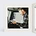 Carte de vœux entreprise Cadre Photo Transporteur Intérieur Gauche