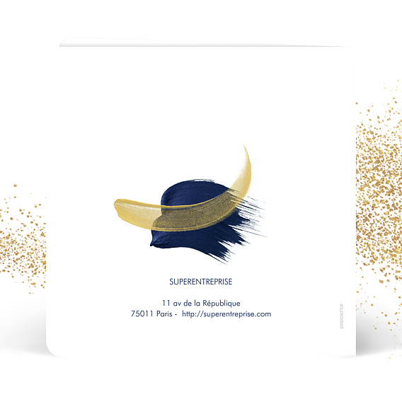 Carte de vœux entreprise Peinture éclatante Verso