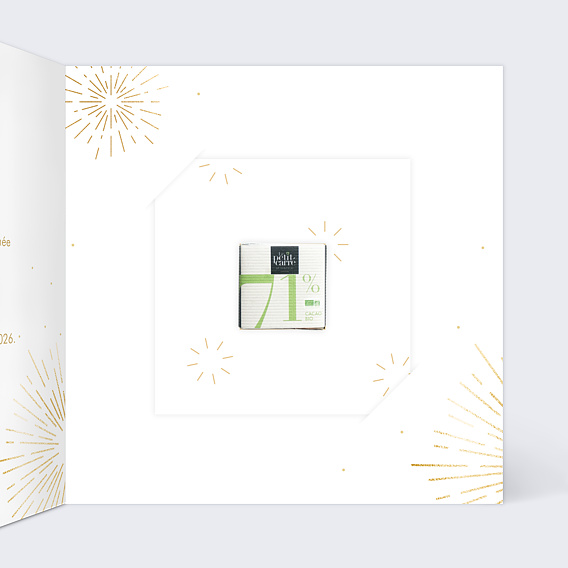 Carte de vœux entreprise Voeux festifs avec chocolat Intérieur Droit