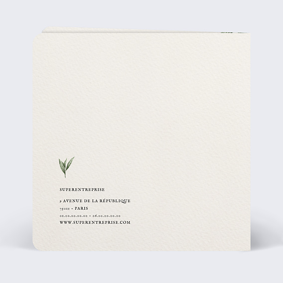 Carte de vœux entreprise Croissance Durable Verso