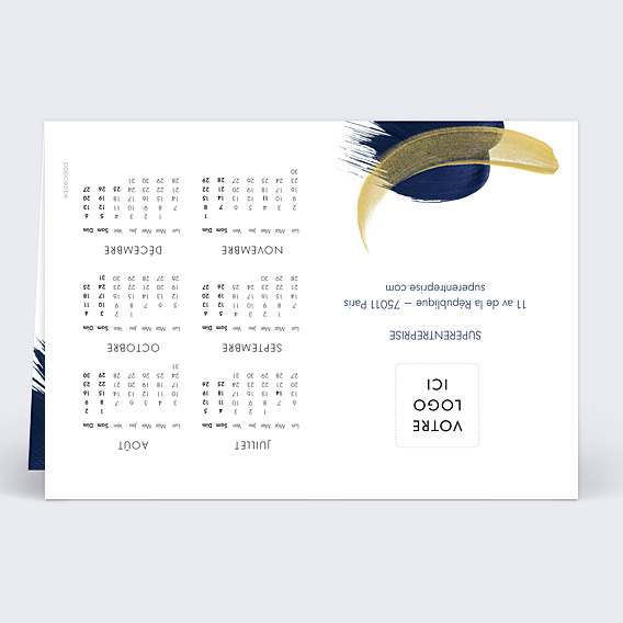 Carte de Voeux Entreprise Peinture éclatante Calendrier