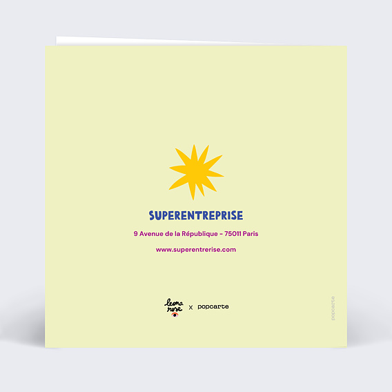 Carte de vœux entreprise Cosmic Folk - Leona Rose x Popcarte Verso