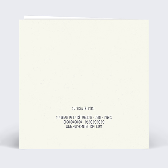 Carte de vœux entreprise Masques à Motifs Verso