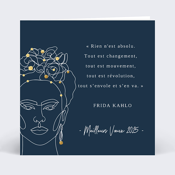 Carte de vœux entreprise Citation Frida Kahlo
