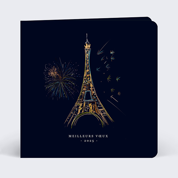 Carte de vœux entreprise Tour Eiffel
