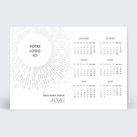 Carte de Voeux Entreprise Explosion Logo Calendrier