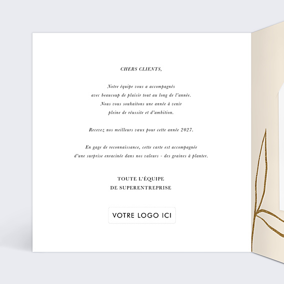 Carte de Voeux Entreprise Chiffres fleuris