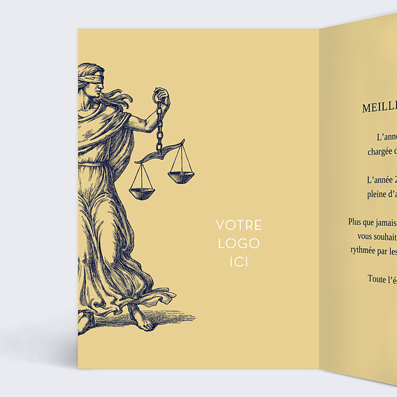 Carte de vœux entreprise Que Justice Soit Fête Intérieur Gauche