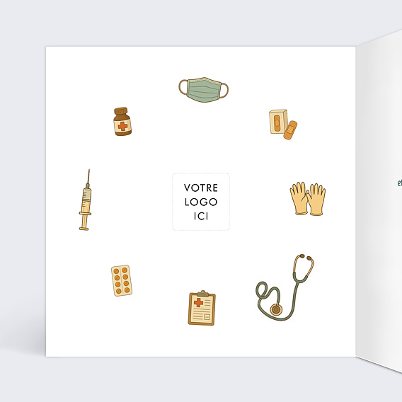 Carte de vœux entreprise Équipe médicale Intérieur Gauche