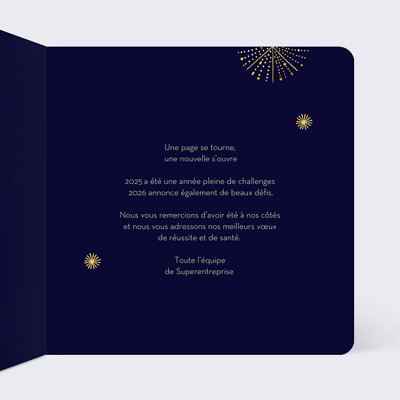Carte de vœux entreprise Étoiles Suspendues Intérieur Droit