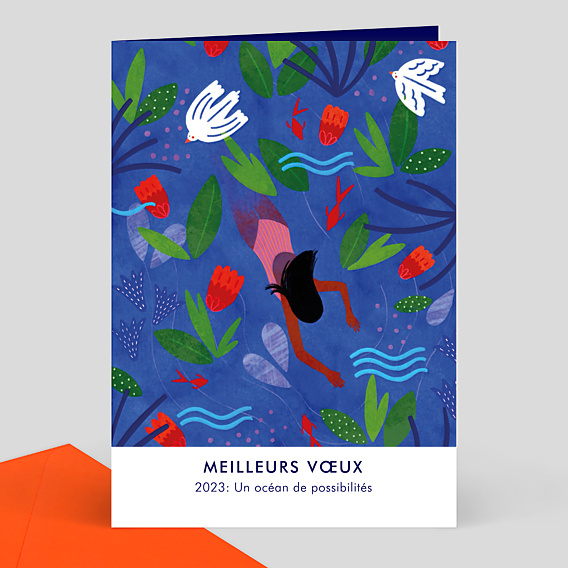Carte de Voeux Entreprise Secours populaire x Lisa Masse - Ocean