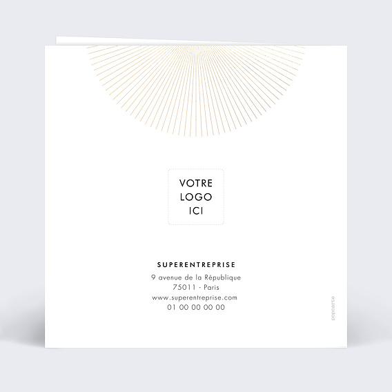 Carte de vœux entreprise Découpe Décennie Verso