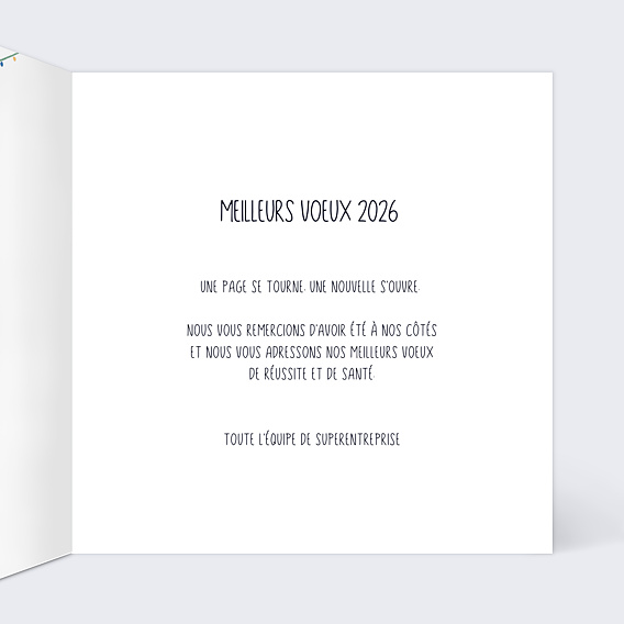 Carte de vœux entreprise Masque de Fêtes Intérieur Droit