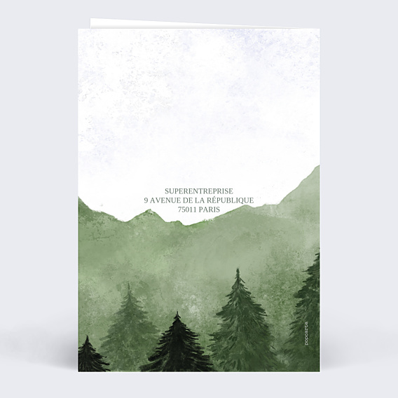Carte de Voeux Entreprise Forêt verte