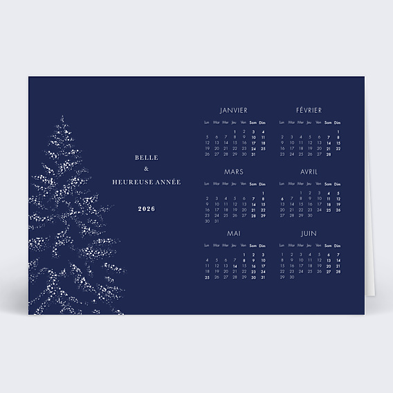 Carte de vœux entreprise Calendrier Sous la Neige