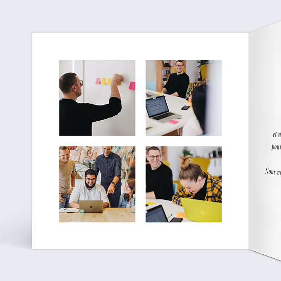 Carte de vœux entreprise Ligne Manuscrite Intérieur Gauche