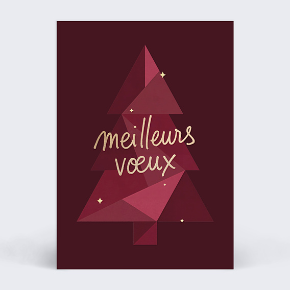 Carte de vœux entreprise Sapin silhouette