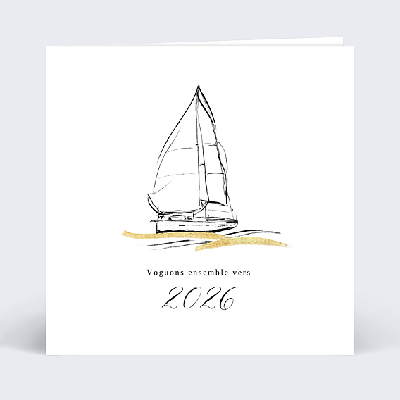 Carte de vœux entreprise Voilier Recto