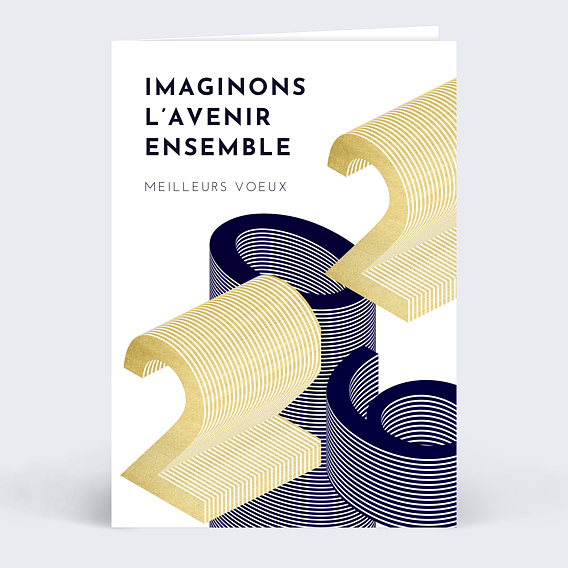 Carte de vœux entreprise Élégant Relief Recto