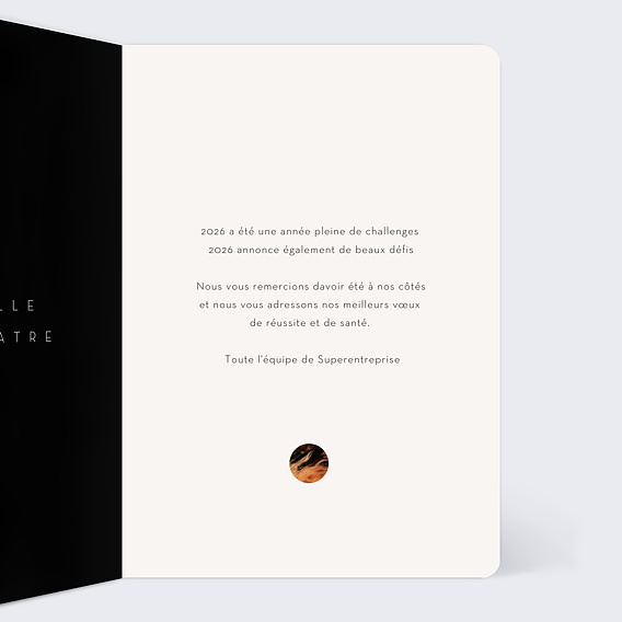 Carte de vœux entreprise Année au Microscope Intérieur Droit